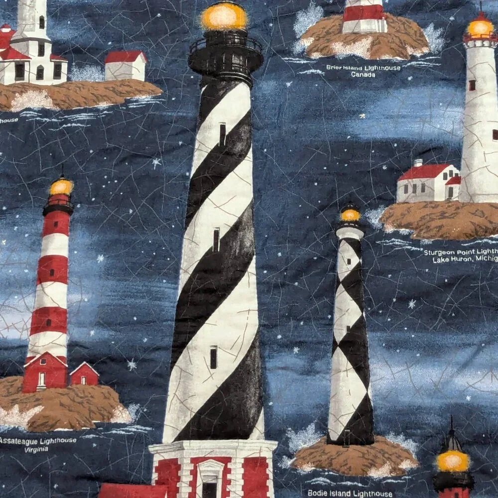 Handmade Lighthouses of the USA Quilted Wall Hanging Tapestry 28.5